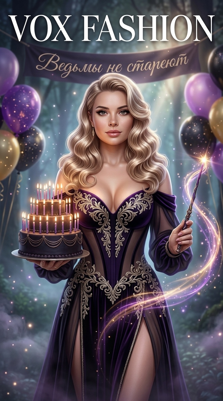 Обложка fashion журнала в зачарованном лесу