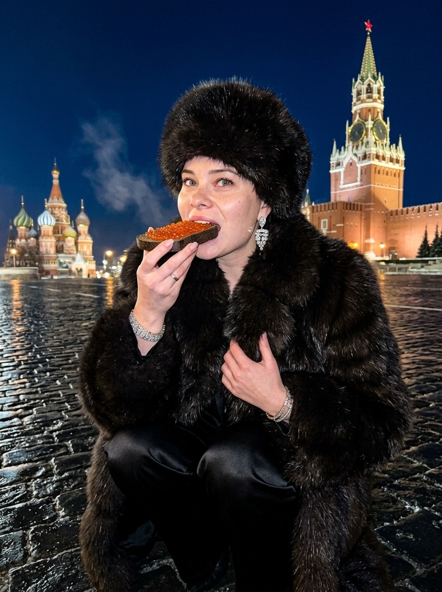 Гламурный ночной портрет на Красной площади