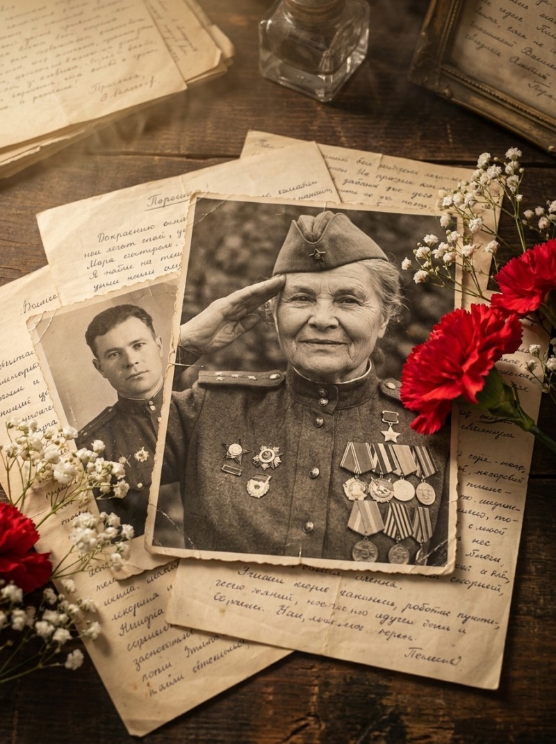 Кинематографичная натюрмортная сцена-аллегория памяти: на старом деревянном стол