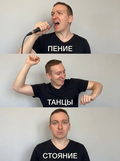 Множественные позы из одного фото с подписями
