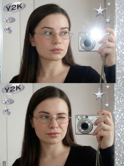 Винтажное селфи Y2K с цифровой камеры