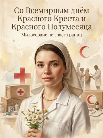 Плакат в честь Дня Красного Креста: женский портрет