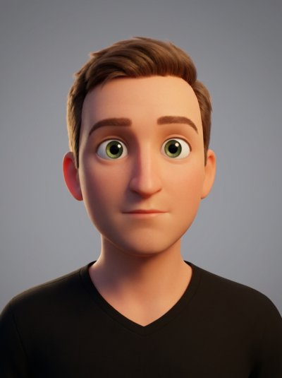Мультяшный герой Pixar: 3D-портрет мужчины