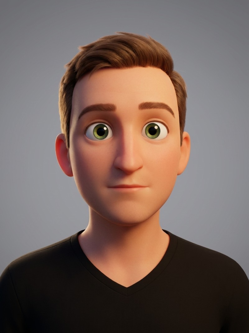 Мультяшный герой Pixar: 3D-портрет мужчины