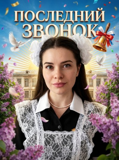 Сирень и голуби: выпускница на последнем звонке