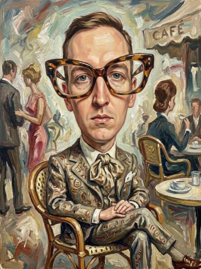 Сюрреалистичный ретро-портрет в стиле mid-century