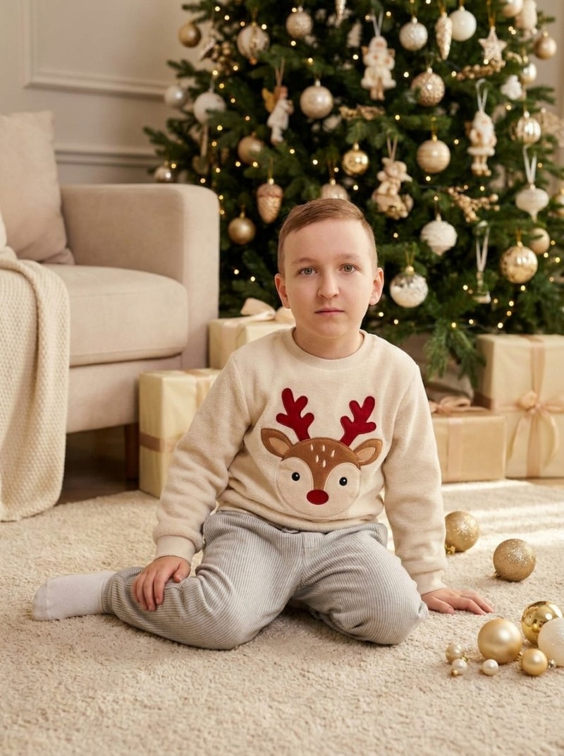Новогодний студийный портрет мальчика 4–6 лет