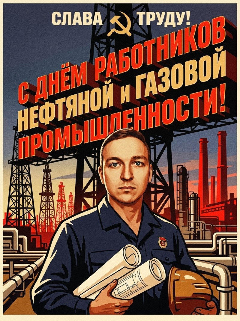 Открытка ко Дню нефтяной и газовой промышленности