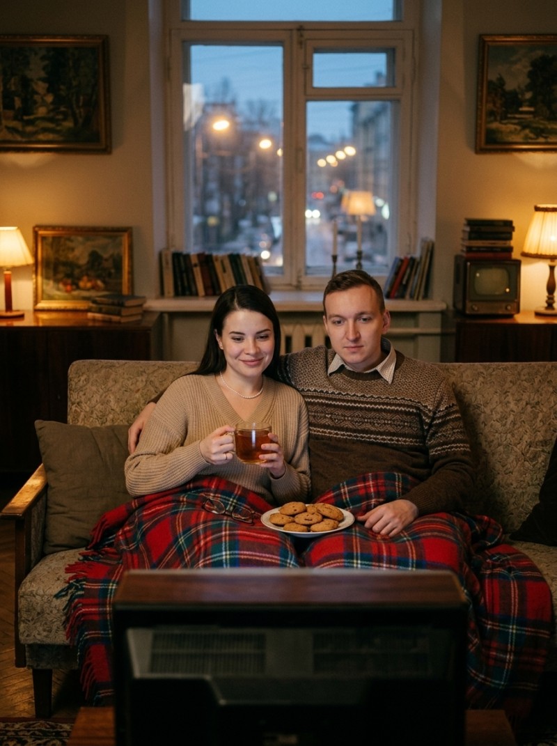 Вечерний кинопросмотр с бабушкой и дедушкой