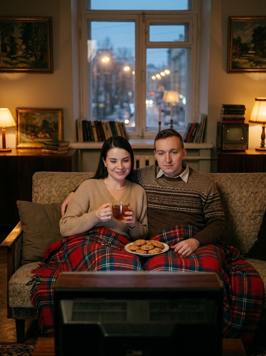 Вечерний кинопросмотр с бабушкой и дедушкой
