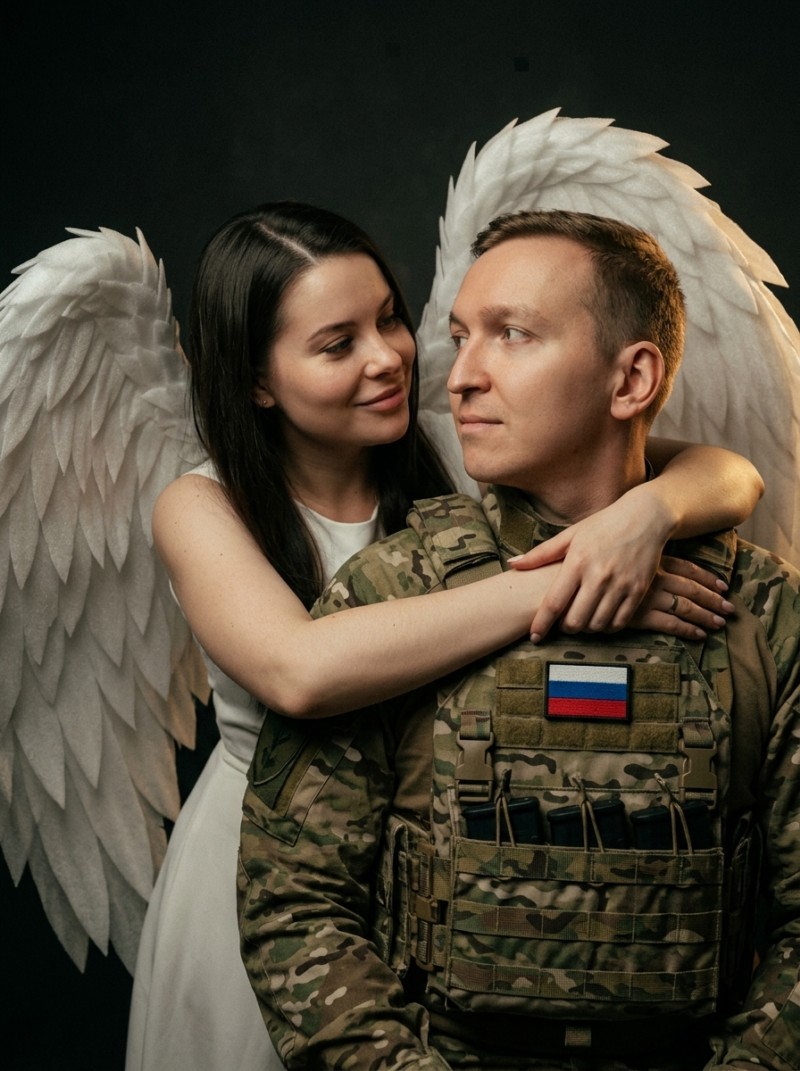 Ангел-хранитель и военный: пара с крыльями