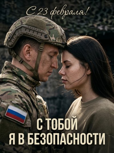 Макро-портрет пары к 23 февраля в темноте