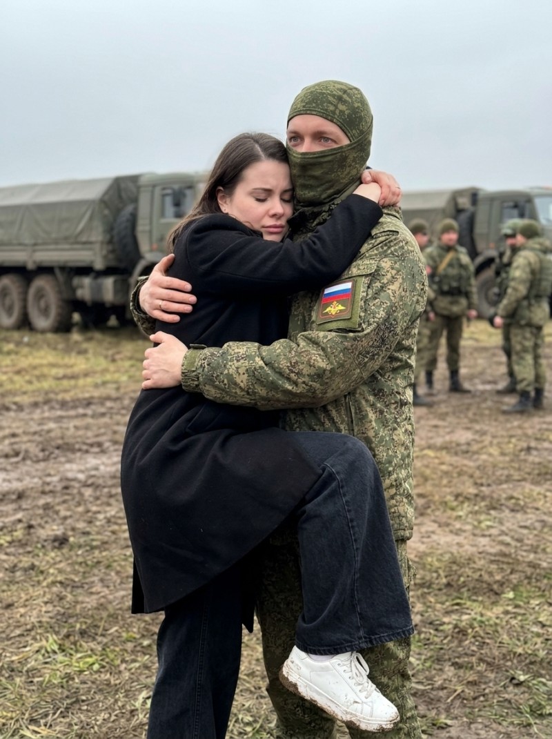 Прощальные объятия: эмоциональный парный портрет