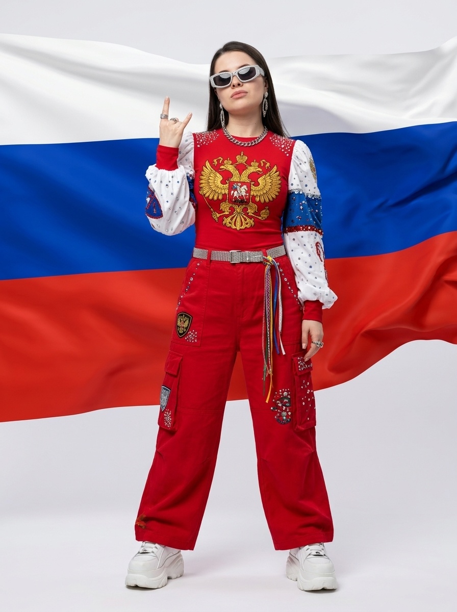 Русский фолк-киберпанк: стритвир с триколором