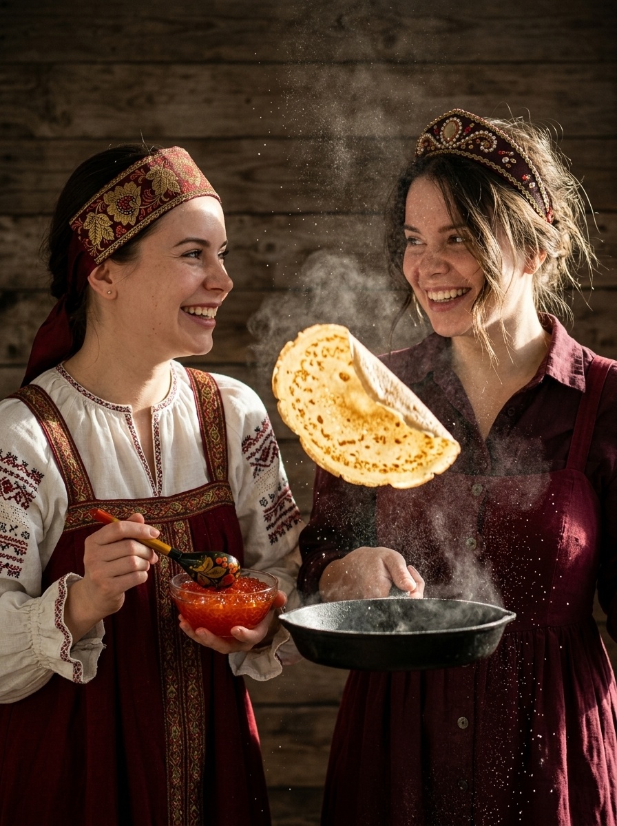 Кинематографичный fashion-портрет двух женщин с эффектом замороженного движения
